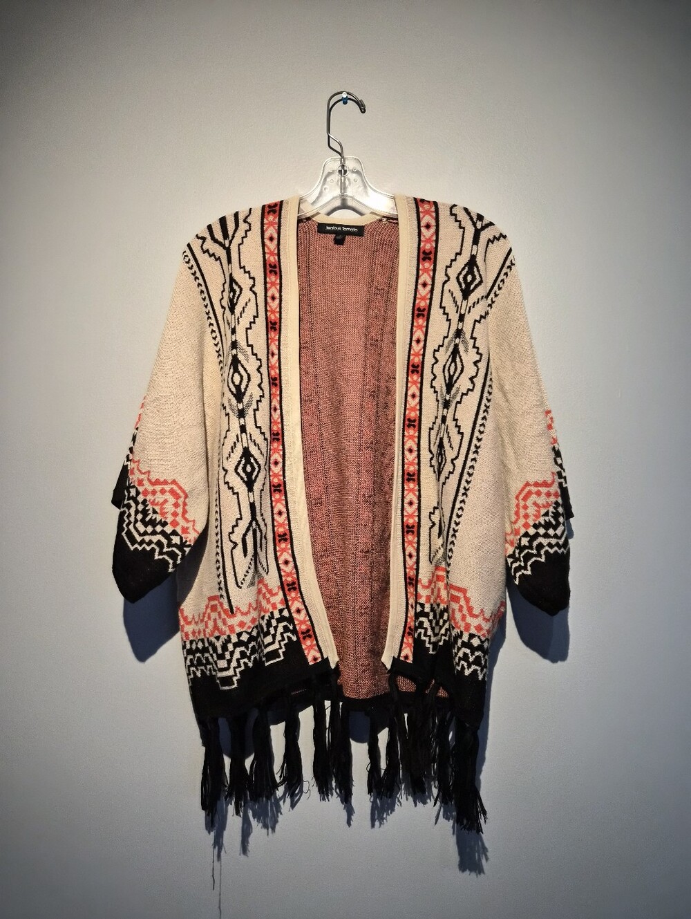 Jealous Tomato Tribal Patterned Open Sweater | Size Medium